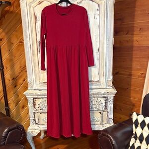 Elegant Red Long Sleeve Dress